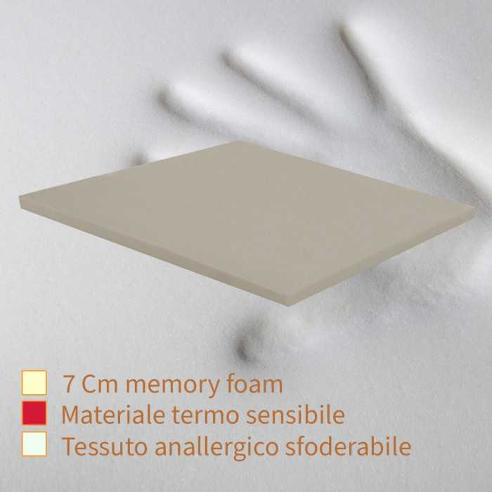 Topper memory 7 cm morbido