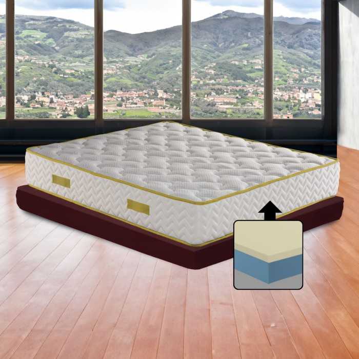 Materasso alto americano | Materasso Memory foam semirigido alto 25 o 30 cm con tessuto imbottito - MOD. MEMORY 25/30