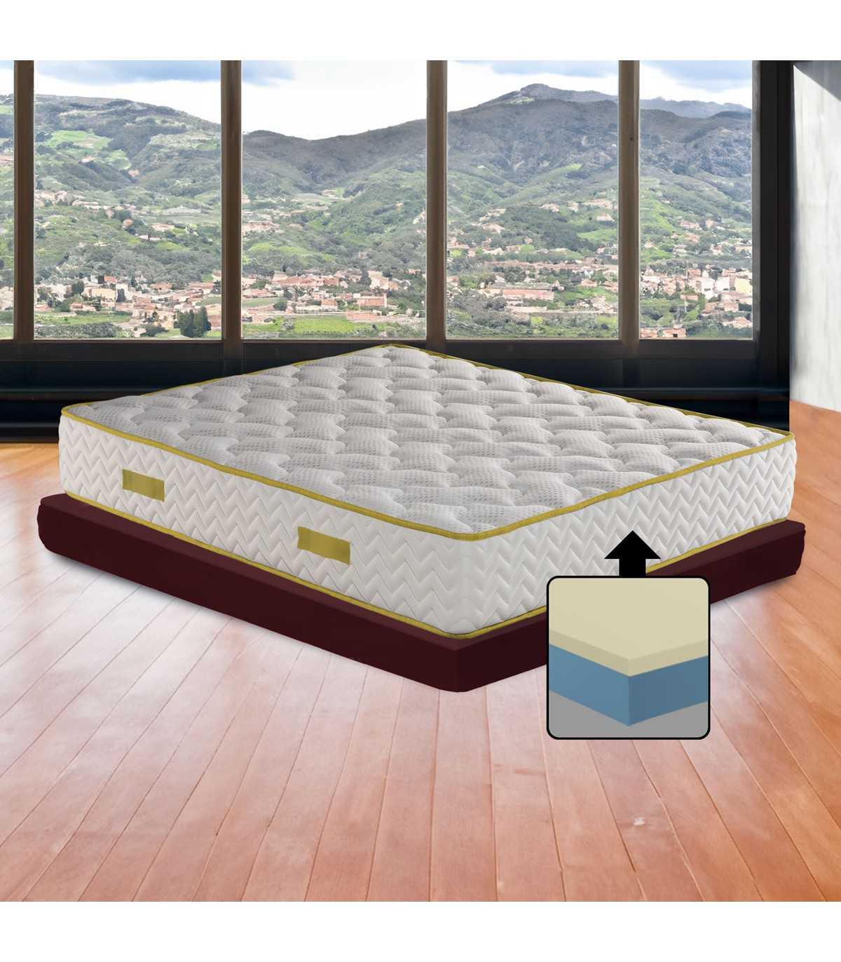 Materasso alto americano | Materasso Memory foam semirigido alto 25 o 30 cm con tessuto imbottito - MOD. MEMORY 25/30
