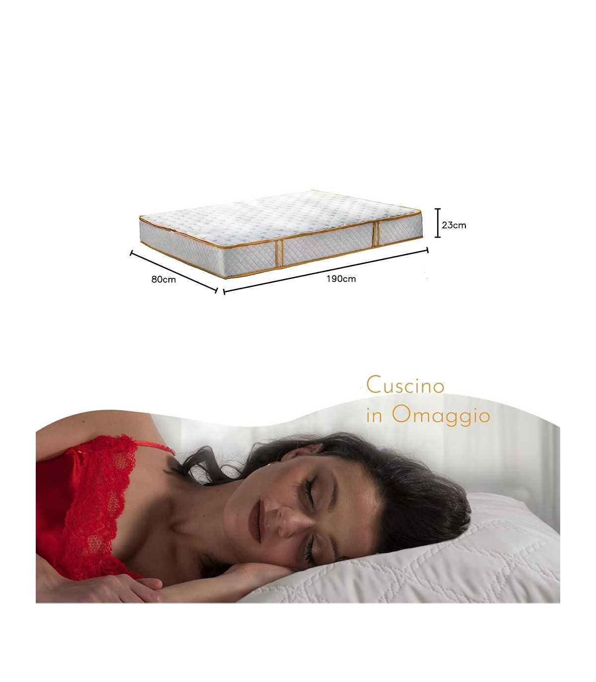 Materasso memory semirigido e molle insacchettate ORTOPEDICO