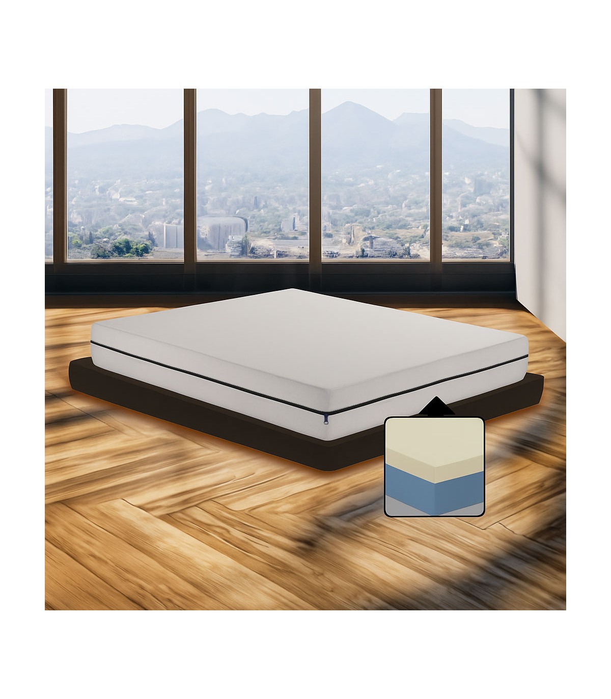 Materasso con Memory foam semirigido alto 20 cm con tessuto a scelta | Il materasso in memory al miglior prezzo MOD. 15+3