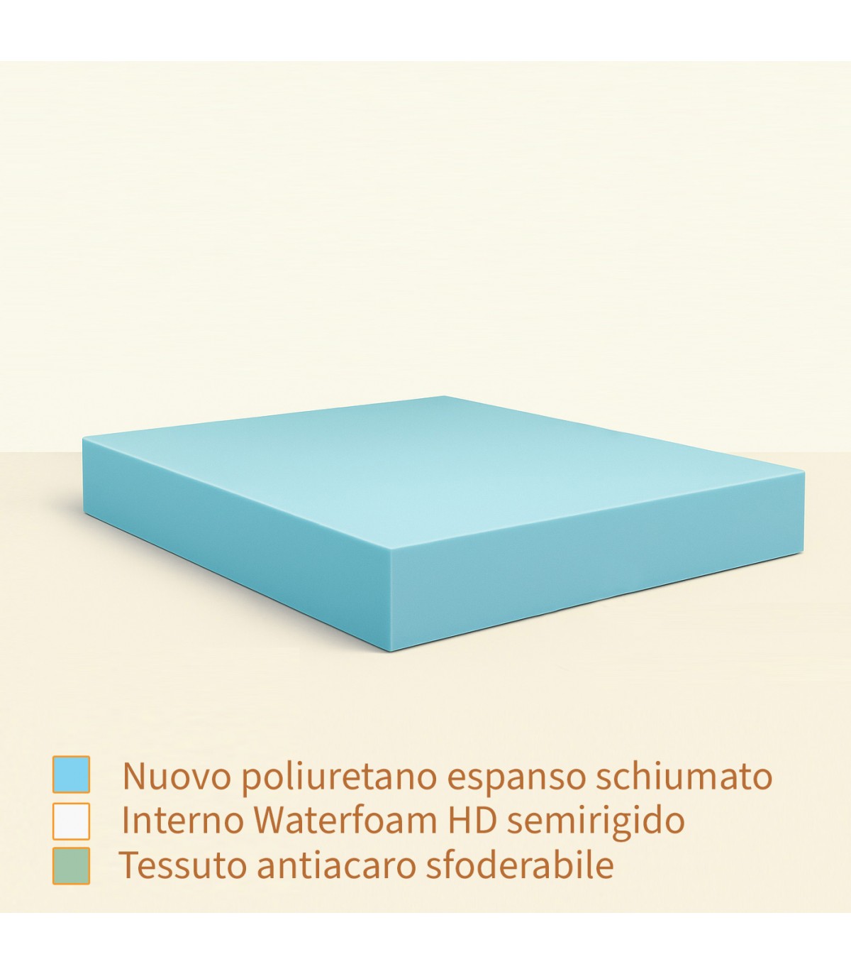 Materasso ortopedico semirigido water foam