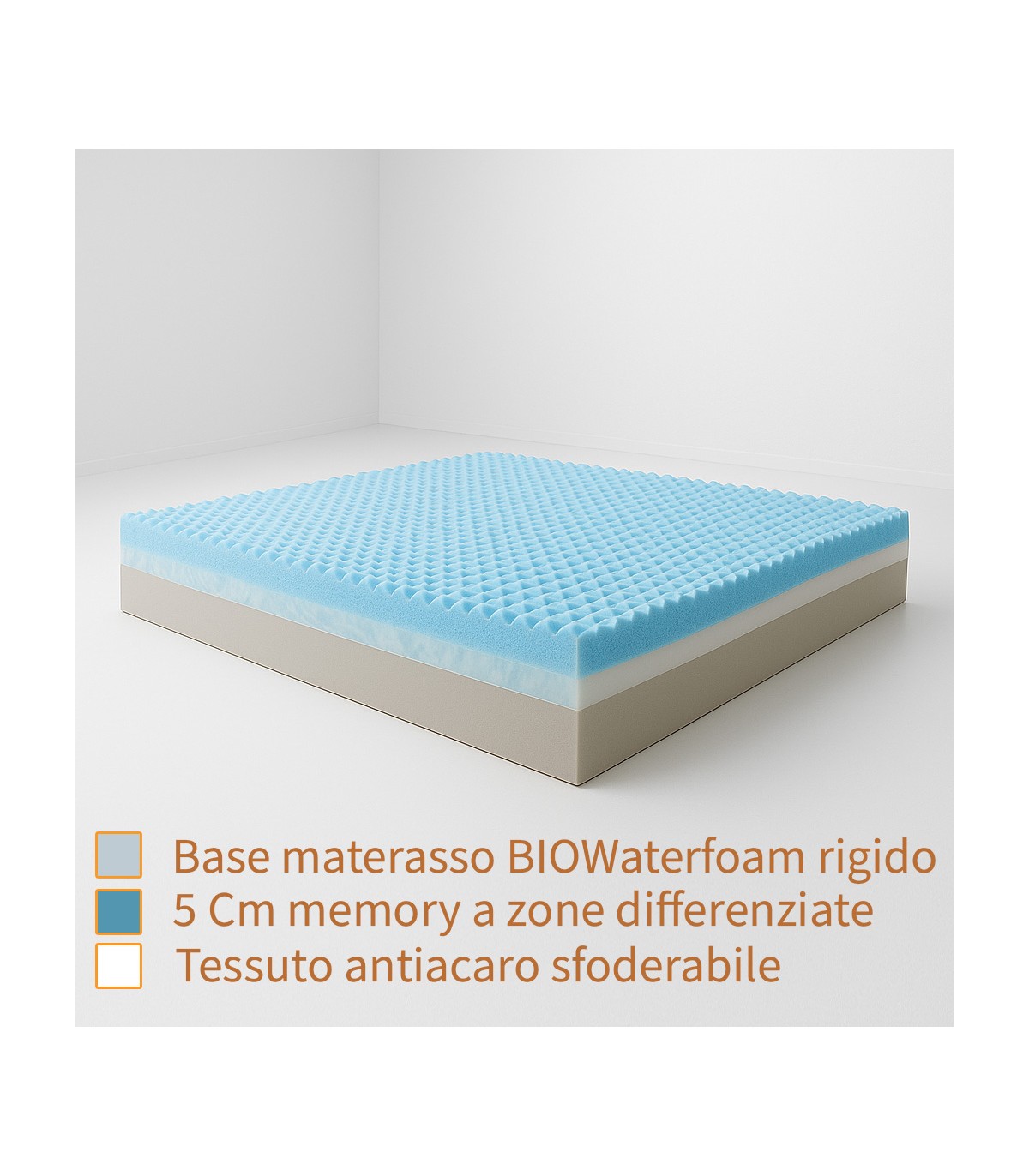 Materasso semirigido in memory alto 25 cm
