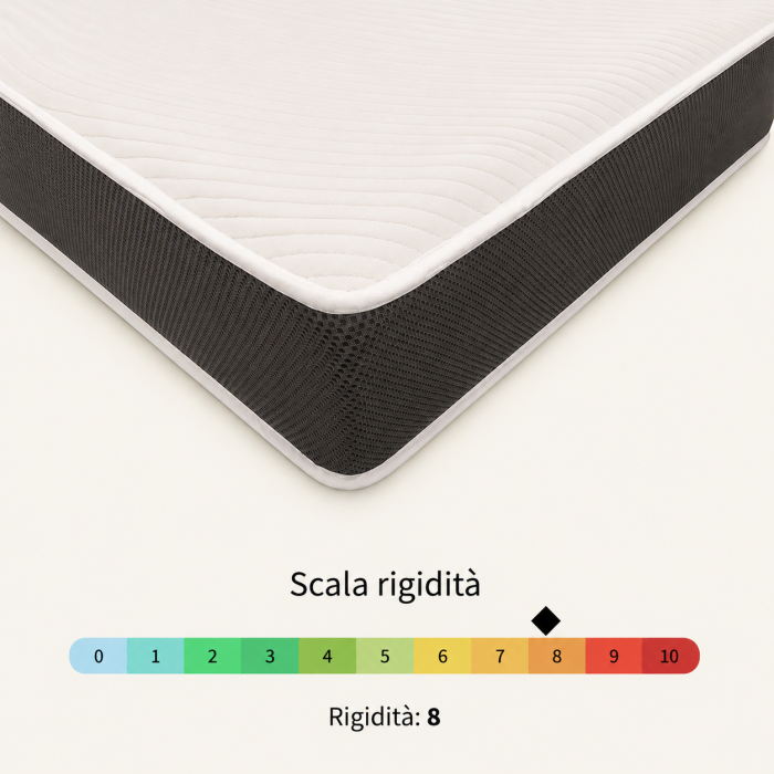 Materasso MEMORY FOAM ORTOPEDICO H25, Materasso semi rigido contro il mal di schiena, anallergico - MOD. ESSENTIAL H25